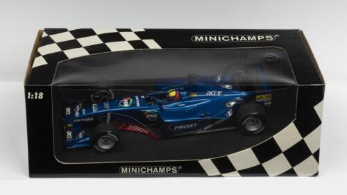 FORMULA 1: A NOS 1:18 scale Minichamps Formula 1 Prost AP04 2001 L. Burti #23 die-cast model
