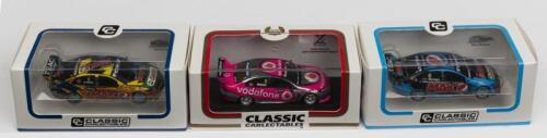 FORD: Three NOS 1:64 scale Classic Carlectables Ford FG Falcon Supercars:- Chaz Mostert, Will Davison & Jamie Whincup (2009 Championship Winner) die-cast models