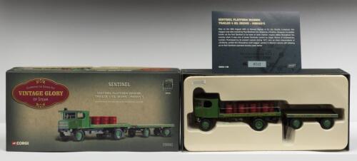 SENTINEL: A NOS 1:50 scale Corgi Sentinel Steam Platform Wagon, Trailer & Oil Drums "Morris's" die-cast model with Numbered Certificate