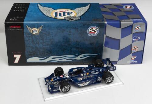 CART RACING: A NOS 1:18 scale Action Collectibles Champ Car Team Rahal #7 Max Papis 1999 "Miller Lite-Harley Davidson" die-cast model with removable cowlings