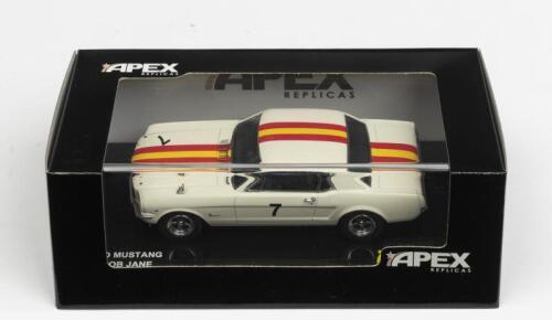 FORD: A NOS 1:43 scale Apex Replicas Ford Mustang #7 Bob Jane Winner 1966 Bathurst Easter Races limited edition 1 of 501