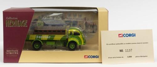 SAVIEM: A NOS 1:50 scale Corgi Saviem Bransseur "Perrier" die-cast model with Numbered Certificate