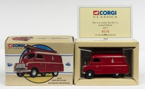 BEDFORD: A NOS Corgi Bedford CA Van "Blackburn Fire Brigade" die-cast model with Numbered Certificate