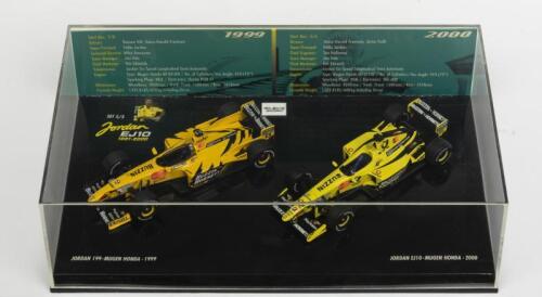 JORDAN: A NOS 1:43 scale Minichamps Jordan Formula 1 Set 5/5 - Jordan 199 Mugen Honda 1999 and Jordan EJ10 Mugen Honda 2000 die-cast models