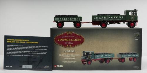 SENTINEL: A NOS 1:50 scale Corgi Sentinel Dropside Wagon, Trailer & Coal Sacks "Charringtons" die-cast model with Numbered Certificate