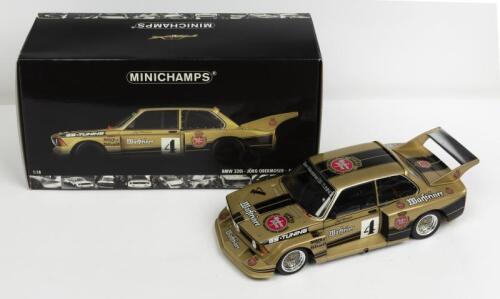 BMW: A NOS 1:18 scale Minichamps BMW 320i Jorg Obermoser #4 1977 DRM "Warsteiner" die-cast model with 4 opening parts