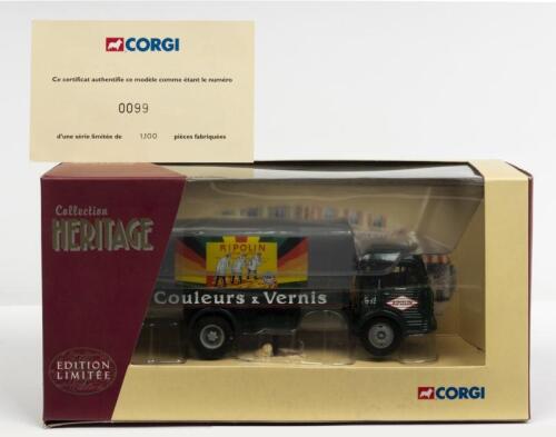 SIMCA: A NOS 1:50 scale Corgi Simca Bache "Ripolin" die-cast model with Number #99 Certificate