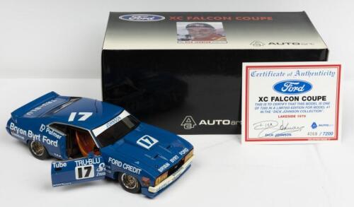 FORD: A NOS 1:18 scale Autoart Ford Falcon XC Coupe #17 Dick Johnson 1979 Lakeside Raceway "Bryan Byrt Ford" with signed numbered certificate of Authenticity die-cast model