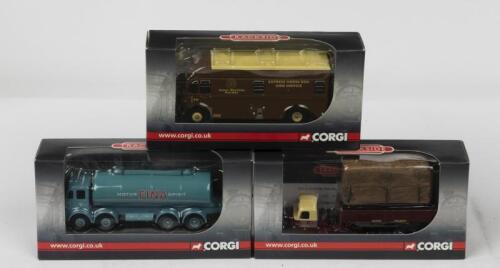 CORGI: Three NOS 1:76 scale Corgi Trackside models GWR Horsebox/Leyland Fina Tanker/Scammell Scarab die-cast models