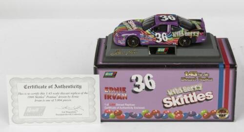PONTIAC: A NOS 1:43 scale Revell Collection Pontiac 1998 Ernie Irvan "Skittles-Wild Berry" #36 die-cast model with Certificate of Authenticity