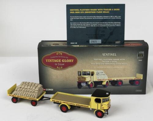 SENTINEL: A NOS 1:50 scale Corgi Sentinel Platform Wagon with Trailer & Load "Homepride Flour Mills" die-cast model with Numbered Certificate