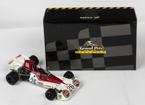TYRRELL: A NOS 1:18 scale Exoto Tyrrell 003 #26 Eddie Keizan 1973 "Lucky Strike" South African GP die-cast model