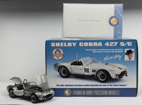 SHELBY: A NOS 1:24 scale Franklin Mint Shelby Cobra 427 S/C Silver #98 die-cast model