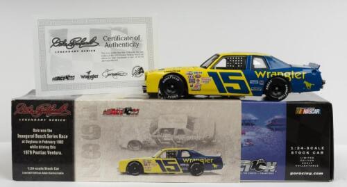 PONTIAC: A NOS 1:24 scale Action Racing Collectables Pontiac Ventura 1979 Dale Earnhardt "Wrangler" #15 die-cast model with Certificate of Authenticity