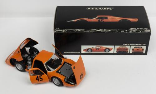 PORSCHE: A NOS 1:18 scale Minichamps Porsche 904 GTS Pon/Koch Nurburgring 1000km 1964 #45 die-cast model