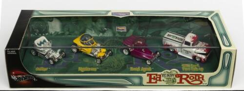 HOT WHEELS: A NOS Hot Wheels 4 car set "Ed Roth - Big Daddy" comprising Outlaw/Mysterion/Road Agent/1956 Ford F100 Pickup die-cast models