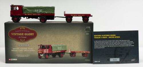 SENTINEL: A NOS 1:50 scale Corgi Sentinel Platform Wagon, Trailer & Load "United Africa" die-cast model with Numbered Certificate
