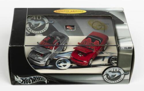 HOT WHEELS: A NOS Hot Wheels Twin Set "40th Mustang Anniversary" Convertible & Coupe die-cast models