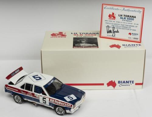 HOLDEN: A NOS 1:18 scale Autoart Holden LH L34 SL/R 5000 Torana Peter Brock #5 1976 Bathurst "Bill Patterson" die-cast model with signed numbered Certificate of Authenticity