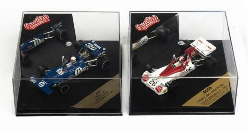 TYRRELL: Two NOS 1:43 scale Quartzo Formula 1 Tyrrell 001 Jackie Stewart #11 1971 Winner Monaco GP & Tyrrell 004 Eddie Keizan #26 1973 South African GP die cast models