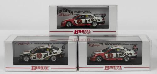 FORD: Three NOS 1:64 scale Biante Ford BF/FG Falcon "Jim Beam" Supercars Johnson (BF)/Davison (BF)/Courtney (FG) die-cast models