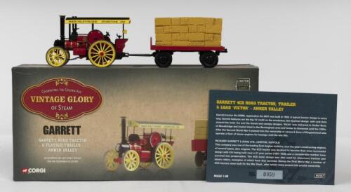 GARRETT: A NOS 1:50 scale Corgi Garrett Road Tractor with Trailer & Load "Anker Valley Cruisers" die-cast model with Numbered Certificate