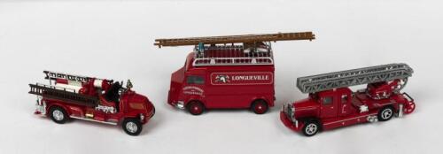 MATCHBOX: Three NOS Matchbox "Models of Yesteryear Fire Engine Series": Mack 1920 AC, Mercedes-Benz 1932 Ladder Truck and Citroen 1947 Type H Van die-cast models