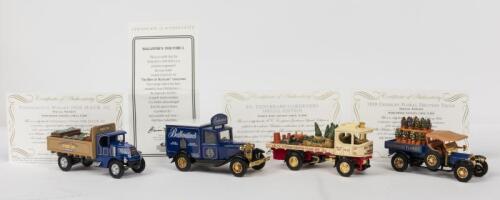MATCHBOX: 4 NOS Matchbox Collectables vehicles: Atkinson 1918 Steam Wagon; Crossley 1918 Delivery Truck; Mack 1920 AC and Ford 1930 Model A die-cast models - each with Certificate of Authenticity