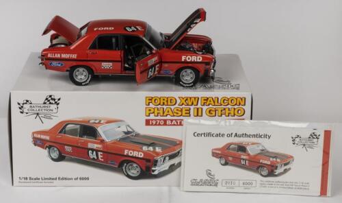 FORD: A NOS 1:18 scale Classic Carlectables Ford XW Phase II GT-HO Falcon Allan Moffat #64E Bathurst Winner 1970 "Autolite" die-cast model with numbered Certificate of Authenticity