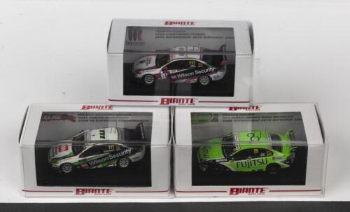 FORD: Three NOS 1:64 scale Biante Ford FG Falcon Supercars:- 2009 Bright/Reindler; 2009 Coulthard; and 2009 Coulthard/Patrizi die-cast models