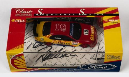 FORD: A NOS 1:43 scale Classic Carlectables Ford AU Falcon #18 Paul Radisich 1999 "Shell Helix" personally signed numbered limited edition 360/750 die-cast model