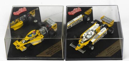 FORMULA 1: Two NOS 1:43 scale Quartzo Formula 1 Renault RS01/1 J P Jabouille #15 1977 British GP & Renault RE21 Rene Arnoux #16 1980 Winner Brazilian GP die cast models