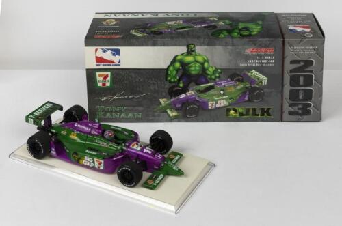 INDY CAR: A NOS 1:18 scale Action Racing Collectables 2003 Tony Kanaan #11 "7-Eleven Big Gulp - Hulk" Dallara Indy Car die-cast model
