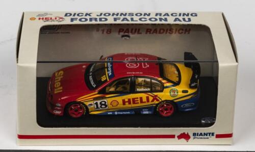 FORD: A NOS 1:43 scale Biante DJR Ford AU Falcon Paul Radisich #18 2002 "Shell Helix" die-cast model with numbered Certificate of Authenticity