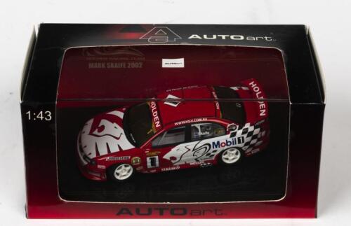 HOLDEN: A NOS 1:43 scale Autoart Holden VX Commodore #1 Mark Skaife 2002 "Mobil" with numbered Certificate of Authenticity die-cast model