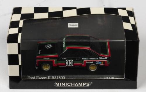 FORD: A NOS 1:43 scale Minichamps Ford Escort II RS 1800 A Hahne 1976 DRM Supersprint #33 "Castrol" die-cast model