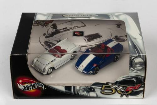 HOT WHEELS: A NOS Hot Wheels Twin Set - "Corvette 50th Set" comprising "1953 Corvette & 1996 Grand Sport" die-cast models