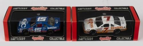 FORD: Two NOS 1:43 scale Quartzo Ford Thunderbird's: Alan Kulwicki "Hooters" #7 and Lake Speed "Ford Quality Care"#15 die-cast models