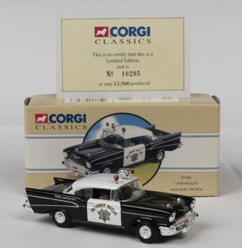 CHEVROLET: A NOS Corgi Classics Chevrolet Bel Air "Highway Patrol" die-cast model with numbered certificate