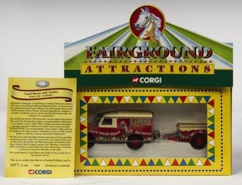 CORGI: A NOS Corgi "Fairground Attractions - Harris's Gallopers" Land Rover and Trailer die-cast model with numbered Certificate