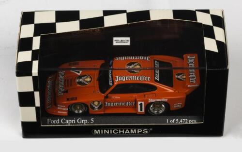 FORD: A NOS 1:43 scale Minichamps Ford Capri Turbo Gr. 5 Team Zakspeed "Jagermeister" #1 1982 Eifelrennen DRM Klaus Ludwig die-cast model