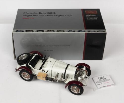 MERCEDES-BENZ: A NOS 1:18 scale CMC M-055 Mercedes-Benz SSKL 1931 Mille Miglia #87 die-cast model with information booklet