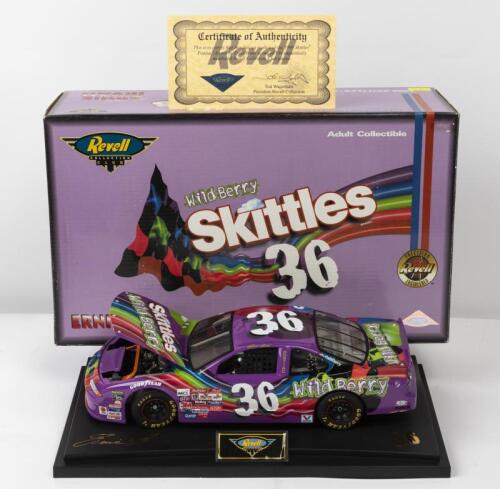 PONTIAC: A NOS 1:18 scale Revell Collection Pontiac 1998 Ernie Irvan "Skittles-Wild Berry" #36 die-cast model with Certificate of Authenticity