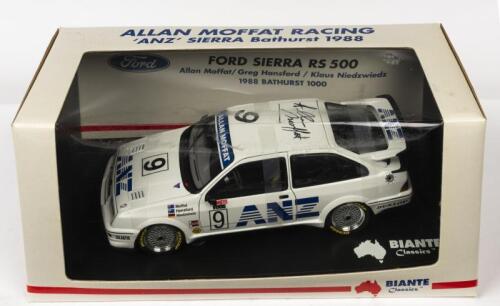 FORD: A NOS 1:18 scale Biante Ford Sierra RS 500 1988 Bathurst Moffat/Hansford/Niedzwiedz #9 "ANZ" die-cast model with signed numbered Certificate of Authenticity & original Allan Moffat signature on roof