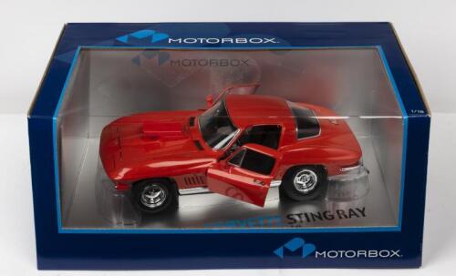 CORVETTE: A NOS 1:18 scale Motorbox/Exoto Models Corvette Stingray - Orange With Black Interior, Opening Doors and Bonnet, die-cast model