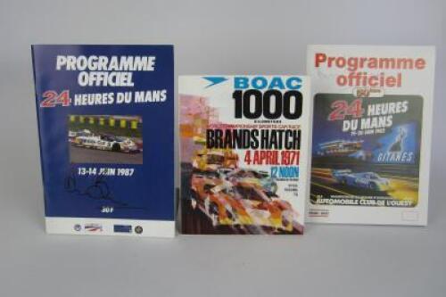 LE MANS: Three signed event programmes (signed by Bell and Ickx)