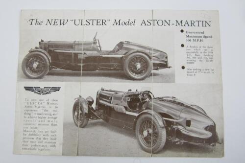 ASTON MARTIN: An original Aston Martin "ULSTER" brochure.