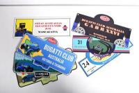 BUGATTI CLUB AUSTRALIA: A group of seven BUGATTI CLUB AUSTRALIA event plate placards. Placards with event titles from various Australian states held over a number of years