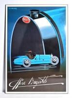 BUGATTI: A 'Ettore Bugatti' poster on black board by FIX-MASSEAU.
