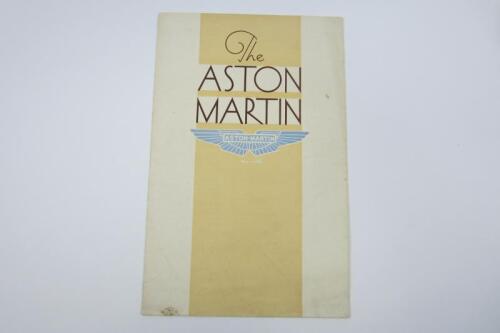 ASTON MARTIN: A paper sales brochure detailing early series Aston Martin motor cars.